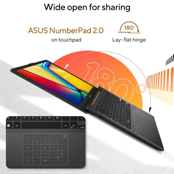 ASUS Vivobook Go 14, AMD Ryzen 5 7520U,Thin & Light Laptop (16GB RAM/512GB SSD/FHD/14/60Hz/42WHrs/Win11/M365 Basic (1Year)*/Office Home 2024/Mixed Black/Backlit KB/1.38 kg) E1404FA-NK5542WS